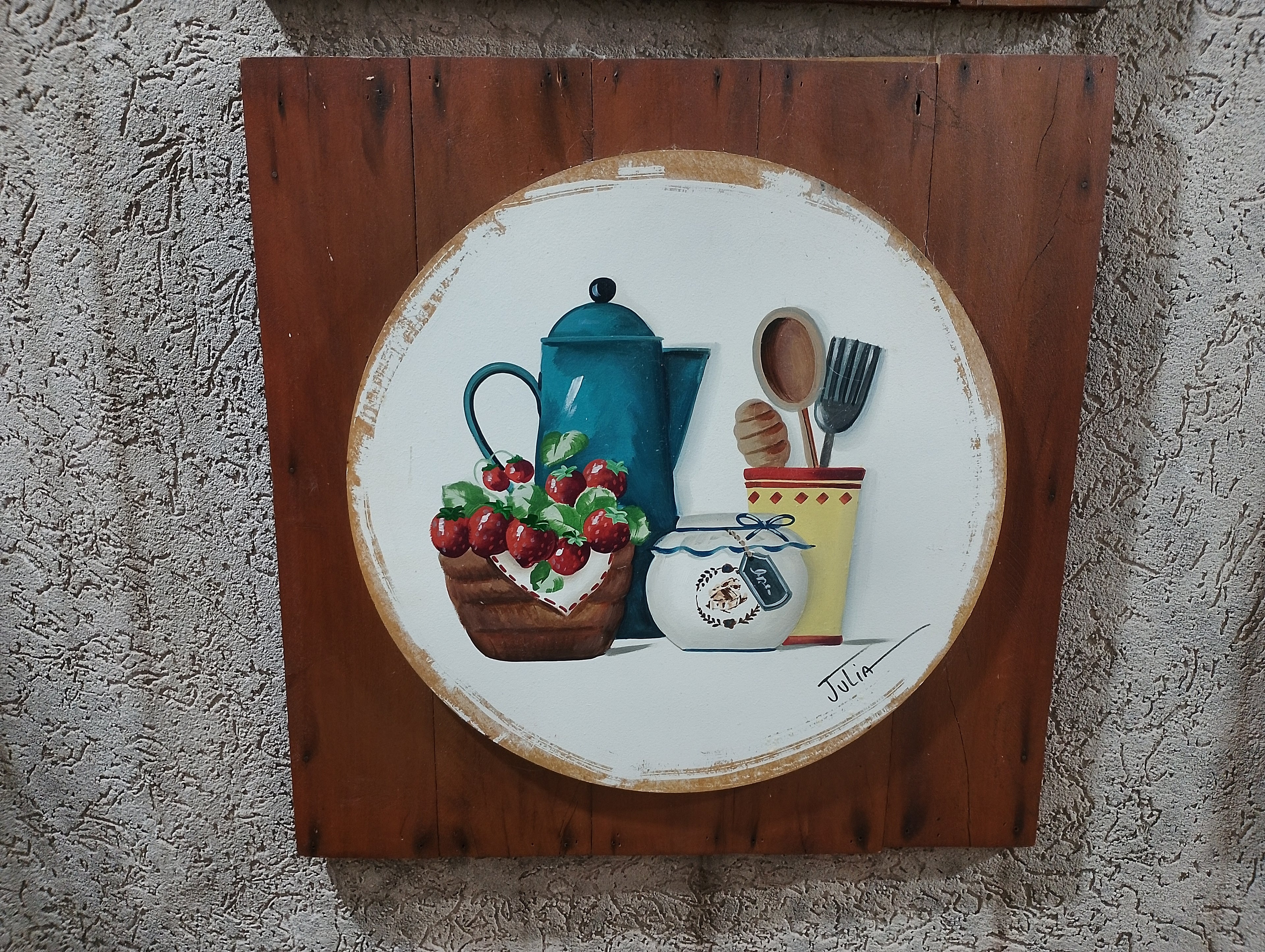 Quadro de Madeira para Cozinha – Café da Manhã